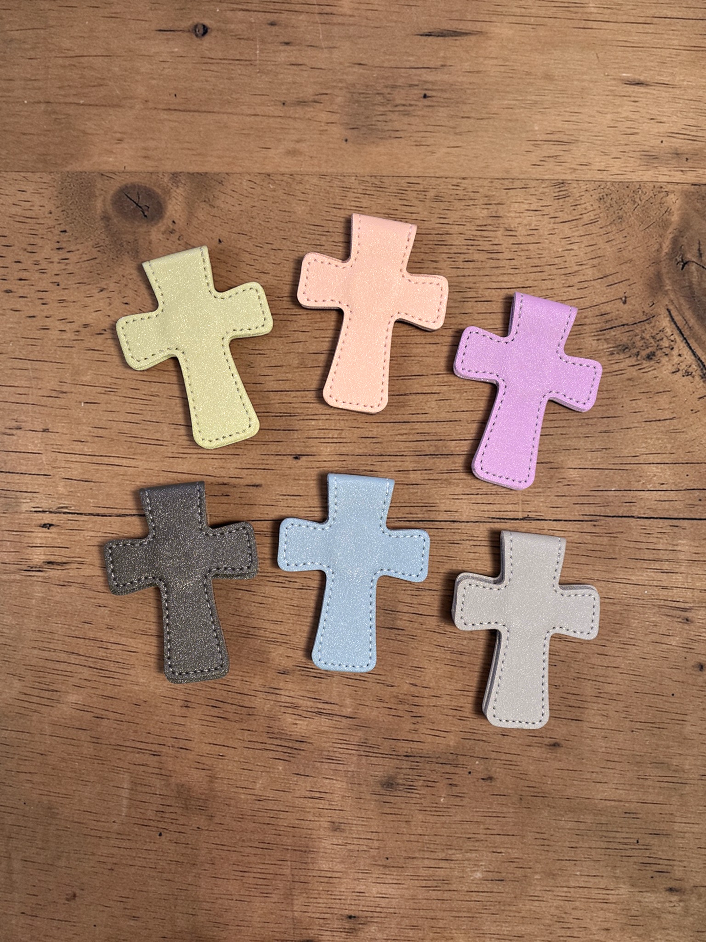 Magnetic Leather Cross Bookmark
