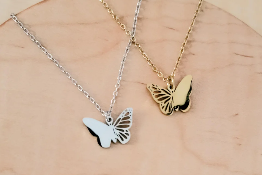 Butterfly charm necklace