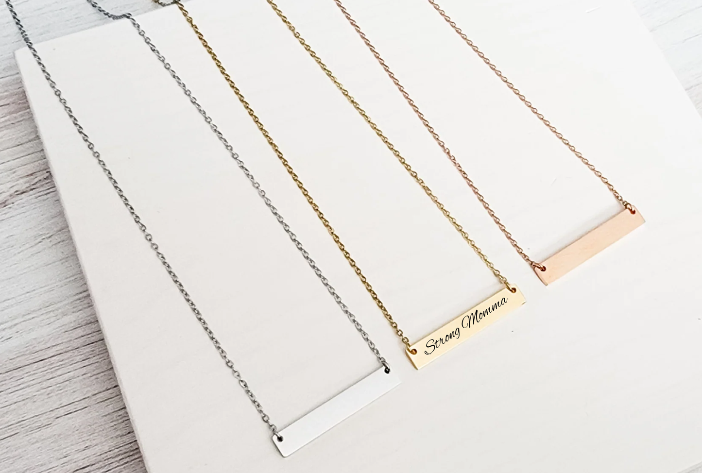 Horizontal bar necklace